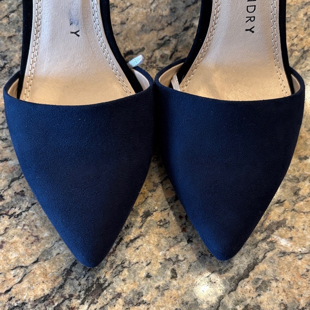 Chinese Laundry D'Orsay Heels Navy Gray Black Size 6.5 NWOT Pointed Toe - Picture 2 of 6